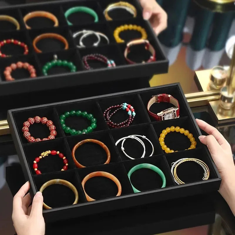 Velvet Jewelry Tray Bracelet Display Plate 12 Grid Bracelet Storage Plate Jewelry Display Plate 250117