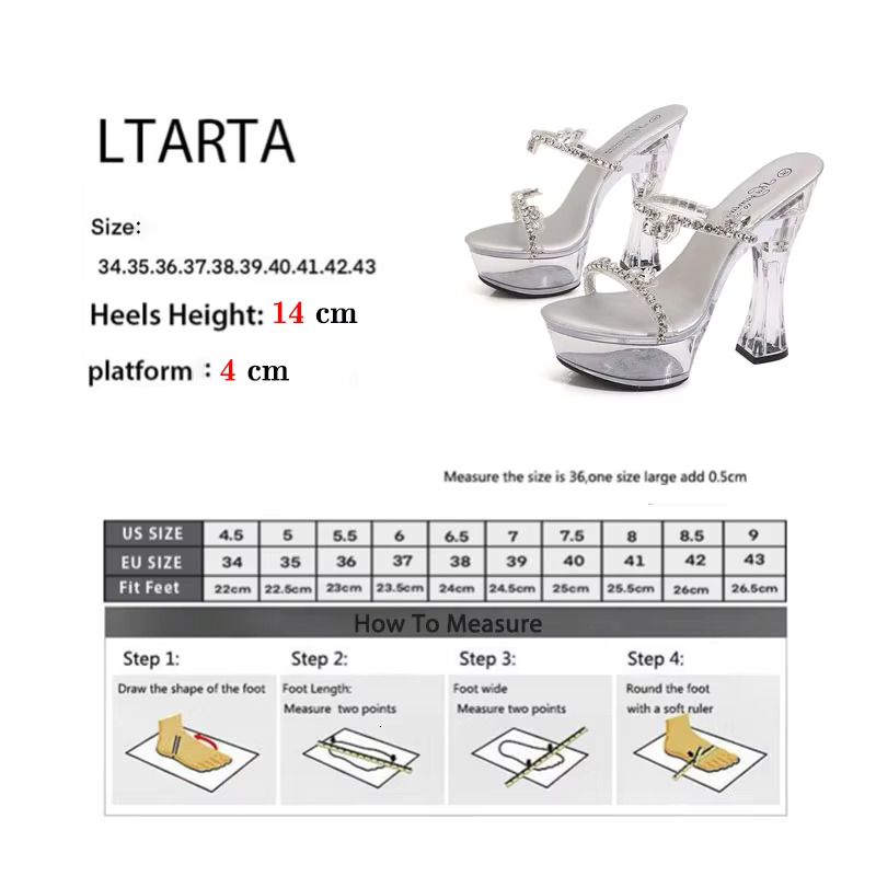 LTARTA Women's Shoes Luminous Rhie Nightclub High Heels Chunky Catwalk Pole Dance 10365 Series 14Cm Heel 4Cm Platform LFD