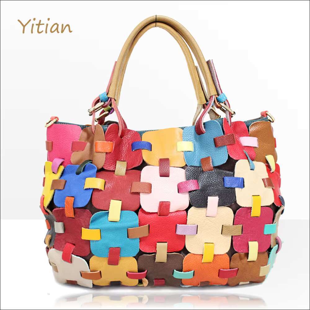 Ladybag Handbag Factory Leather Portable Messenger Bag Splicing