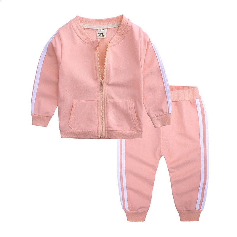 Spring Autumn Baby Girls Boys Clothes Set Cotton Long Sleeve Zipper Jacket Pants 2pcs Bebe Clothing Tracksuit Suit for 624M 250117