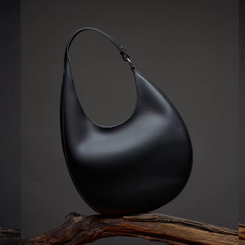 Toptrends Genuine Leather Large Crescent Underarm Shoulder Bags For Women Designer Crossbody Hobo Tote Ladies Handbags
