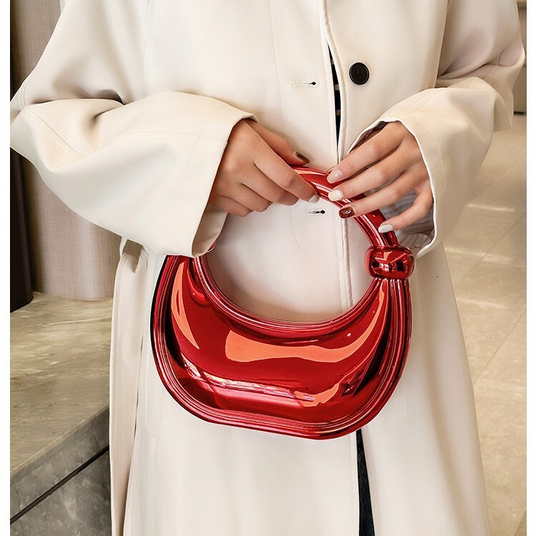 new style Double Knot Bent Moon Gold And Silver Ornament Home Decoration Handbag Makeup Acrylic Bag