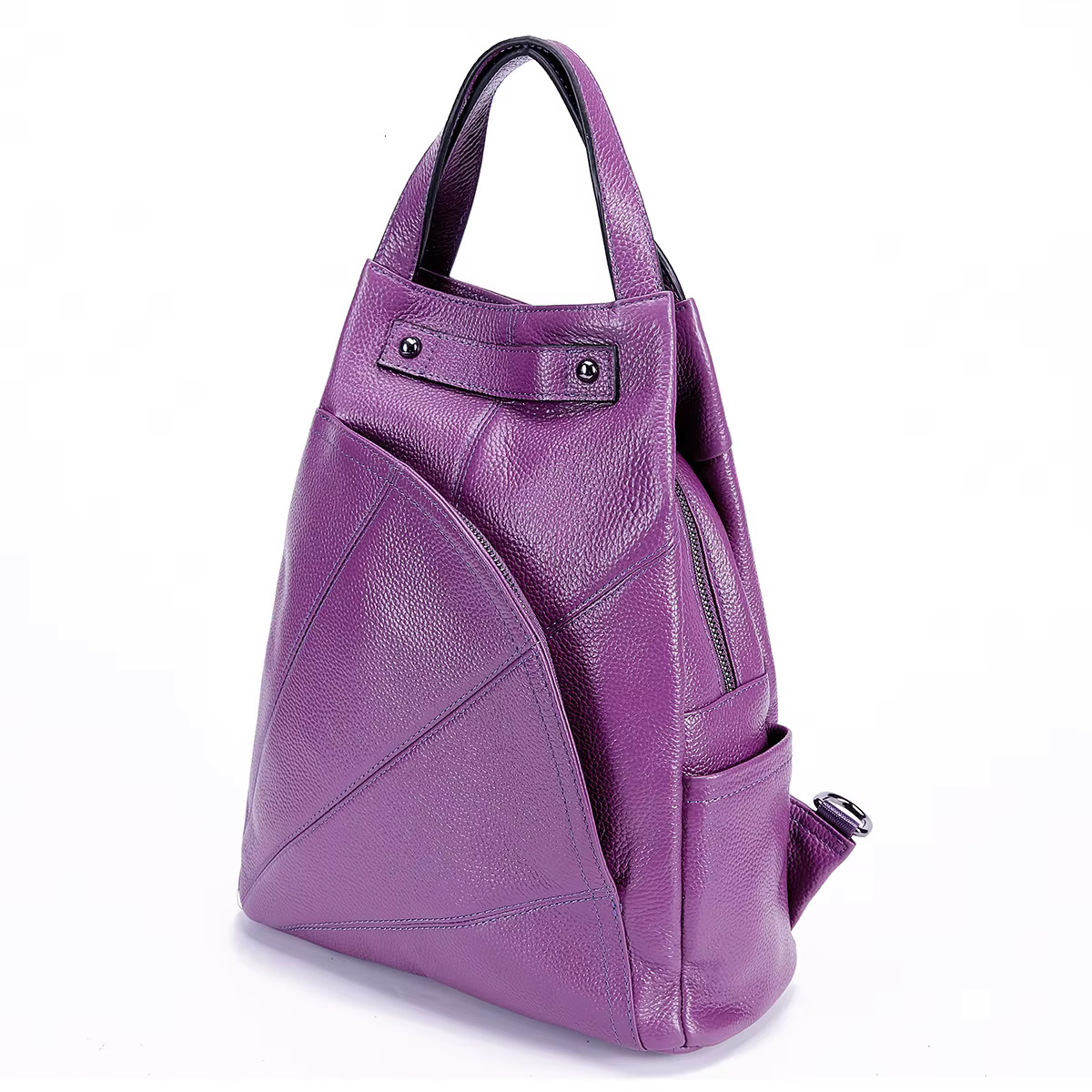 YUECIMIE Purple Genuine Women Brand School Backpack Real Leather Female Mochila Shoulder Bags For Teenage Girl