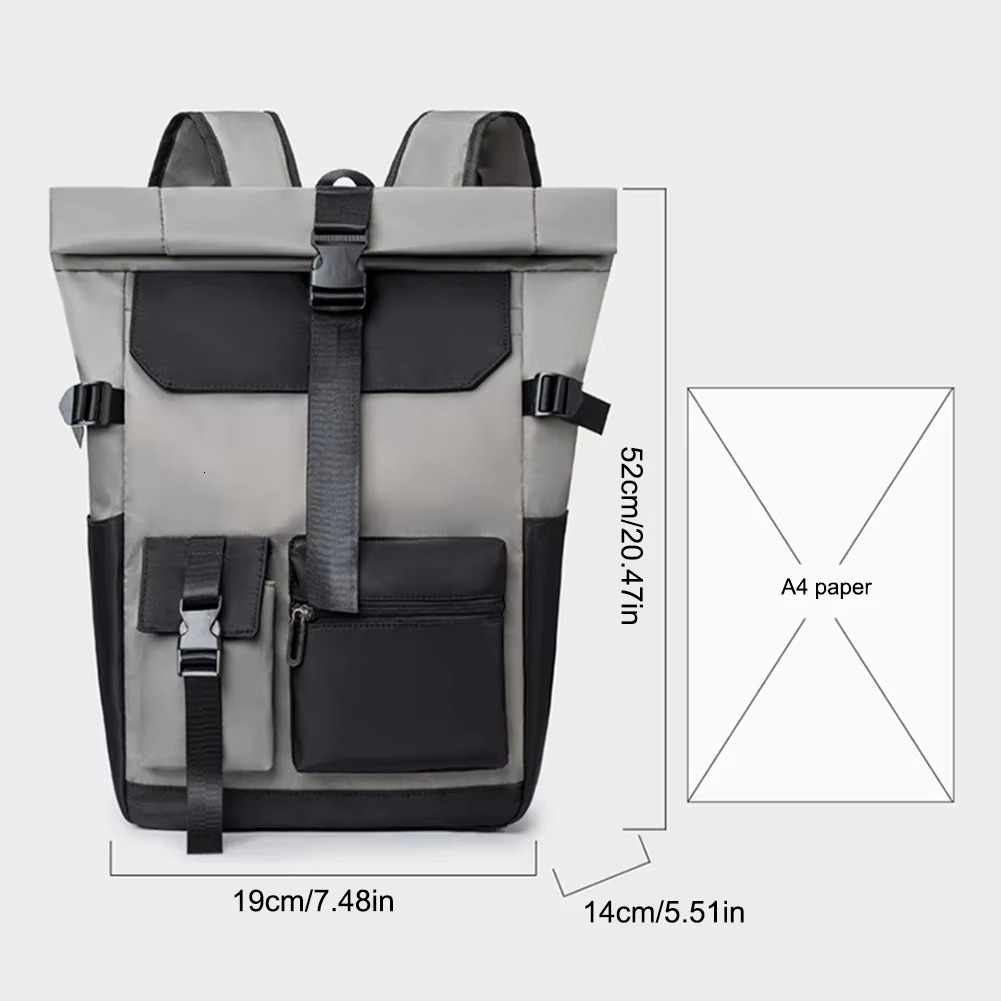 Waterproof Sports Leisure Daypack Roll Up Men Hiking Backpack Computer Bag For Outdoor Travel Camping Use