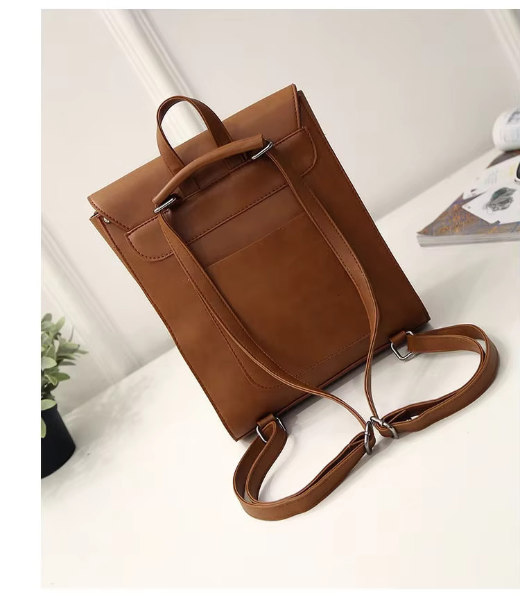 Vintage Women Backpack PU Leather Female Schoolbags Teenage Girl Travel Books Rucksack Shoulder Bags Mochila Feminina Bolsa