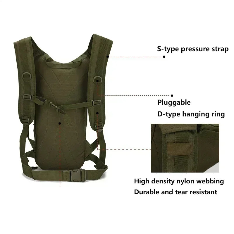 15L Outdoor Molle Backpack Men Bicycle Backpacks Sports Cycling Climbing Hiking Camping Bag Hydration Pack Bags 250121