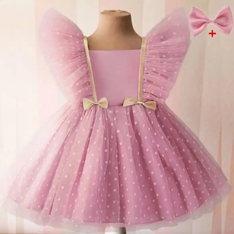 Toddler Baby Girl Infant Princess Pearls Tutu Dress Baby Girl Wedding Dress Kids Party Vestidos 1 Years Birthday Baptism Clothes 250115