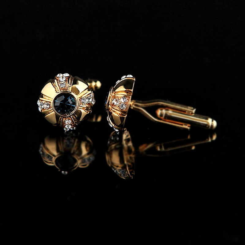 Mens Gold Cufflinks Crystal Shirt Cufflinks for Men Wedding Cufflinks High Quality Fashion Button L251024