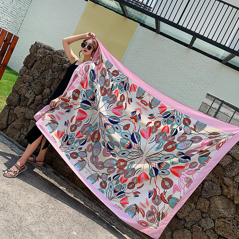 140x180cm Celebrity With The Same Cover-Ups Women Large Beach Dress Bikini Bathing Swimwear Sunburn Protection Sarong Wrap Scarf 250120