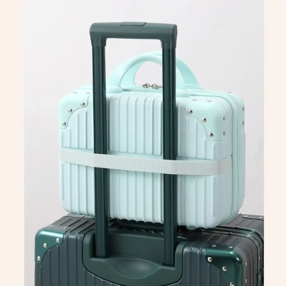14 inch Mini Travel Suitcase Cosmetic Box Hand Luggage Organizer Makeup Case Small Password Box Boarding Case 250110