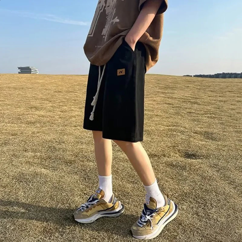 Men Basic Loose Outdoor Sports Casual Shorts Male Daily Knee Lenght Denim Short Pants Straight Wide Leg Wash Summer Jeans 250110