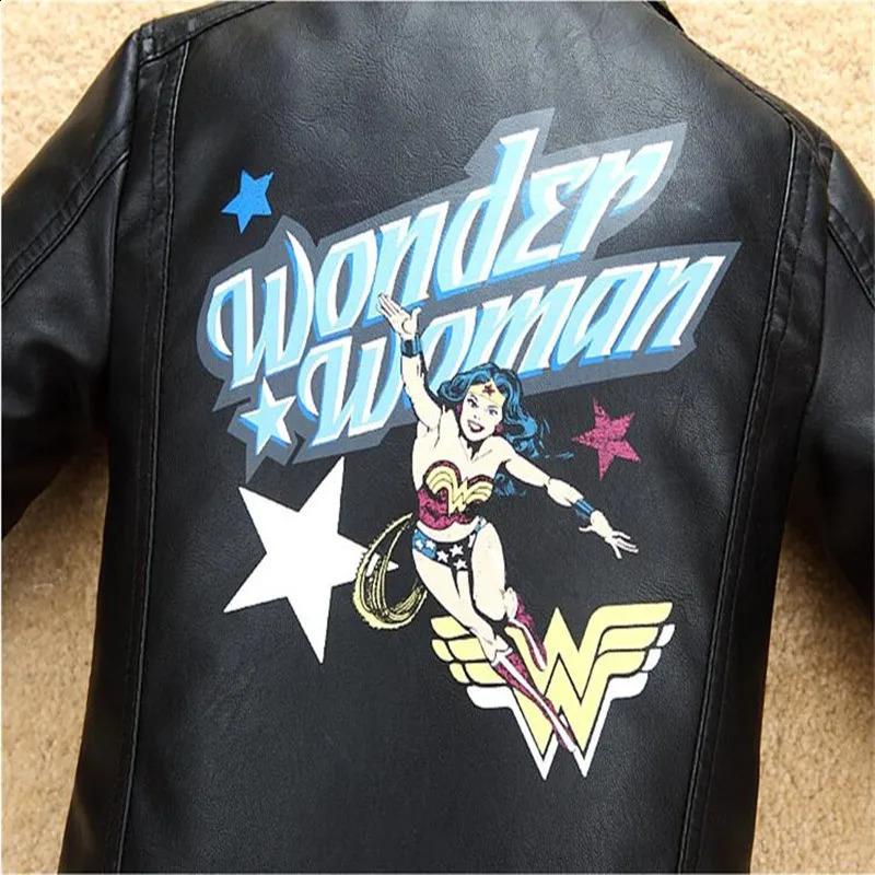 Infant Girls Jacket Coat Kids Leather Jacket Girls Spring Autumn Waterproof Windproof Coat Printing Star Letters Pattern Jacket 250113
