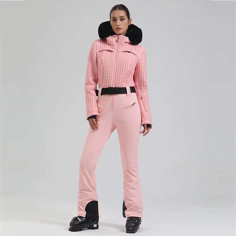 Women's Wear GSOU SNOW One-Piece Suit Thickened Thermal Overalls Snowboard Jacket Jumpsuits Slim Fitting Ski Set Wind Proof Waterproof