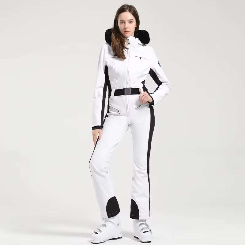 Women's Wear One-Piece Ski Women Thickening Snowboard Female Overalls Winter Windproof Waterproof Breathable Clothing Skiing Suit