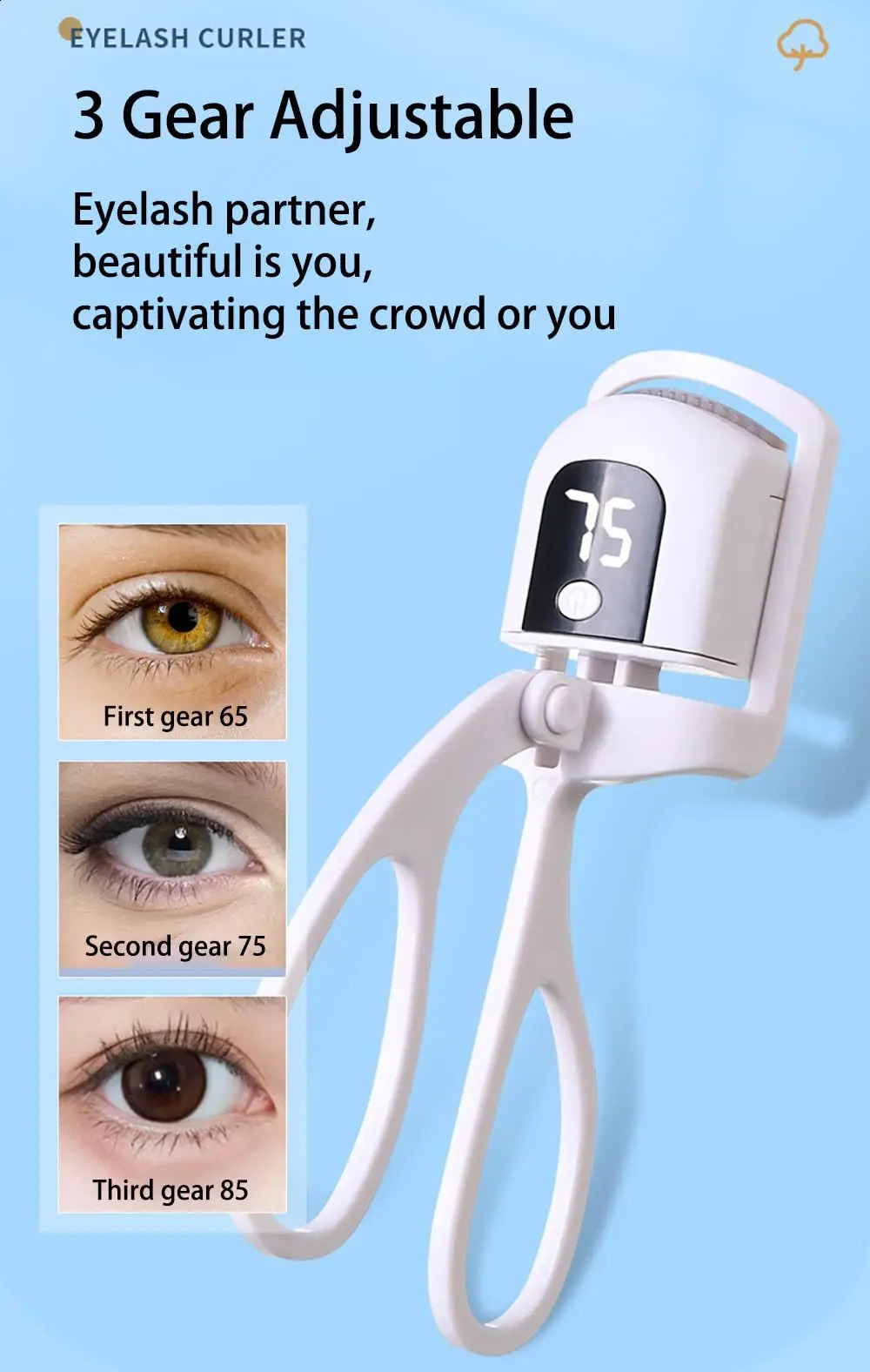 Electric Heated Eyelash Curler Portable Comb Eye Lash Perm Long Lasting Shaping Thermal Makeup Tools 250115