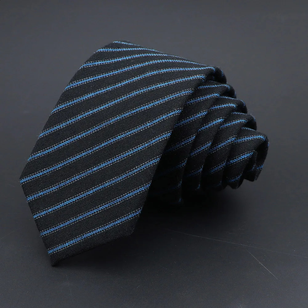Original High Quality Solid Cotton Handmade Wool Ties Men Necktie Striped N Collar Slim Cashmere Casual Tie Accessories 250114