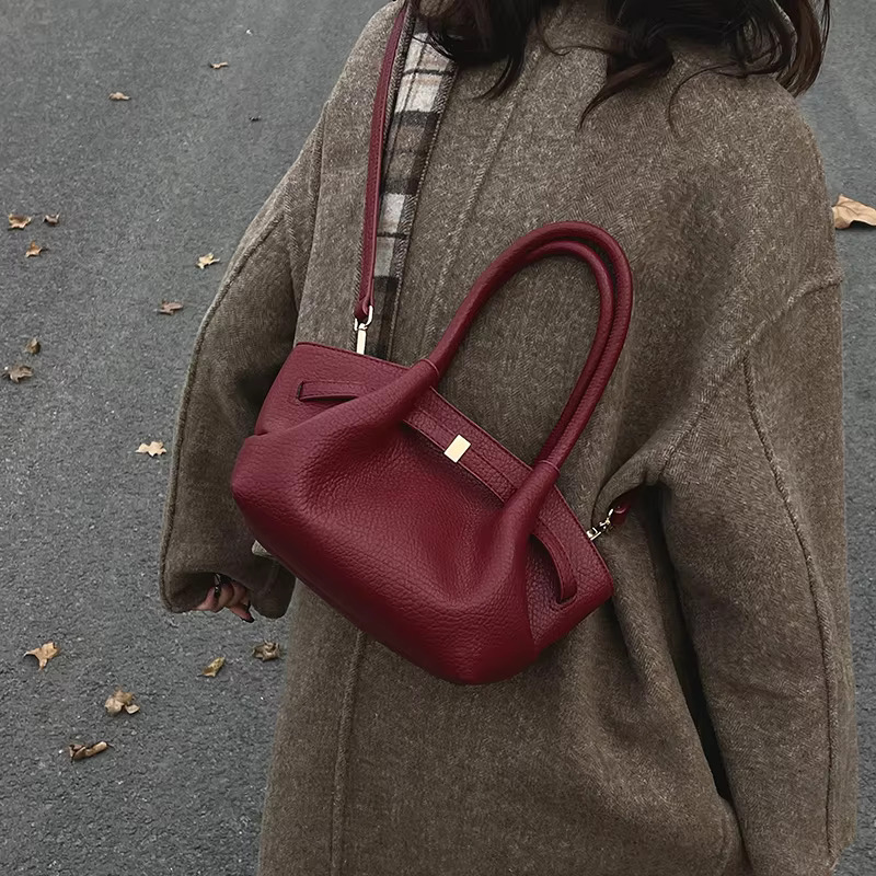 LEFTSIDE Small PU Leather Crossbody Bags Lady With Short Handle Shoulder Bag For Women 2024 New Designer Y2k Fashion Handbags