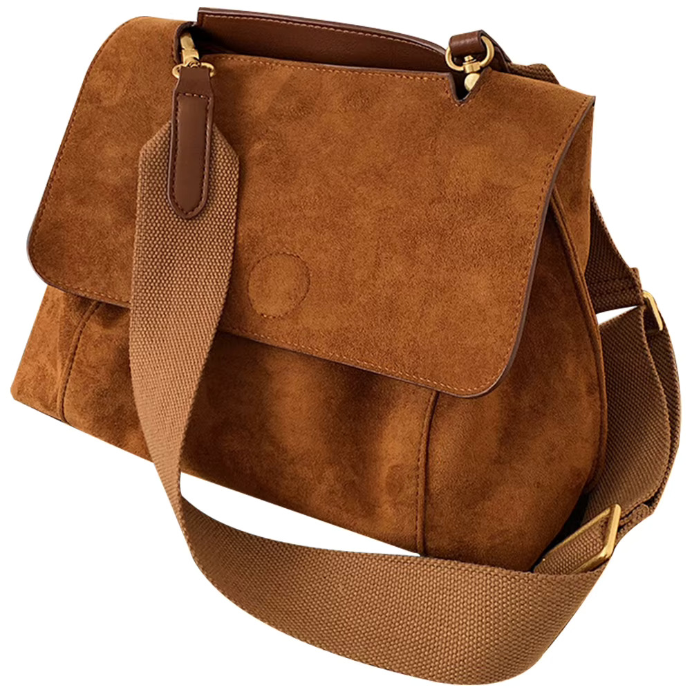 Women Crossbody Purse Adjustable Strap Frosted Satchel Large Capacity Solid Color Female Casual Bag