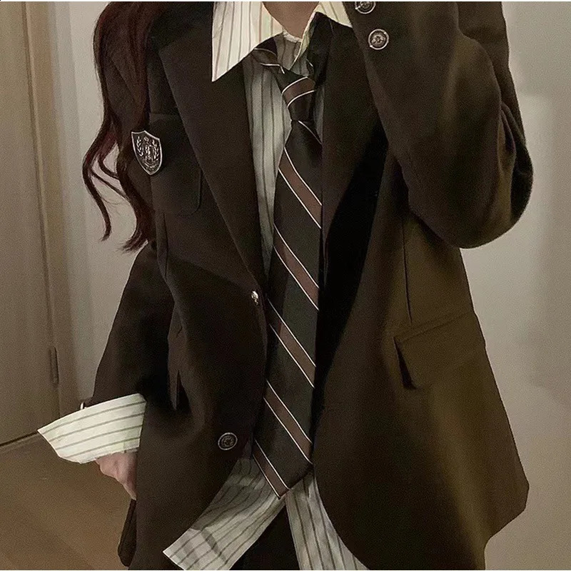 CoffeeTies For Men Women Suit Neck Tie Party Business Classic Brown Color Striped Neckties Student 250114