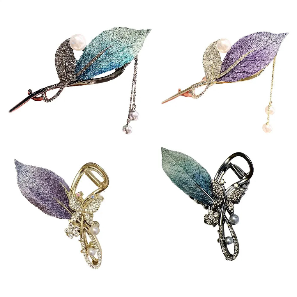 Elegant Metal Hair Clip Butterfly Flower Clips For Women Hairstyles Pearl Hair Clip Hair Clips Women 250120