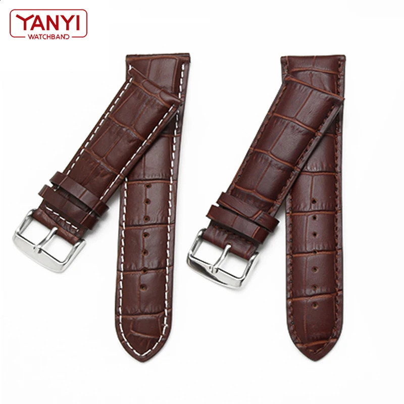 Genuine Leather Watch Strap 22mm 23 24 26mm 28mm watchband pin Clasp mens leather bracelet general watch band alligator grain 250118