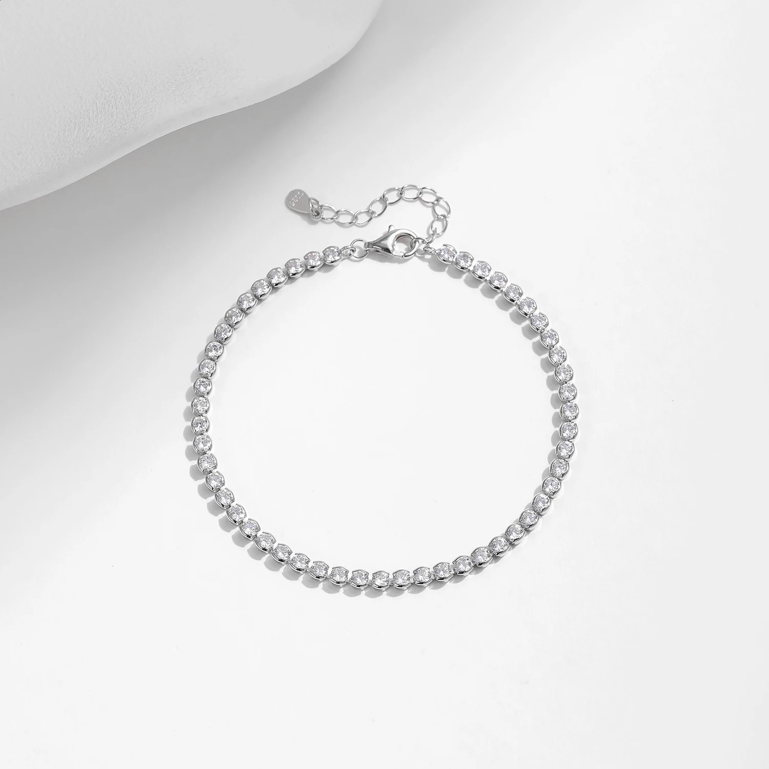 MODIAN 925 Sterling Silver Sparkling CZ Tennis Bracelet Round Zirconia Platinum Plated Bracelet For Women Fine Jewelry Gift 250121