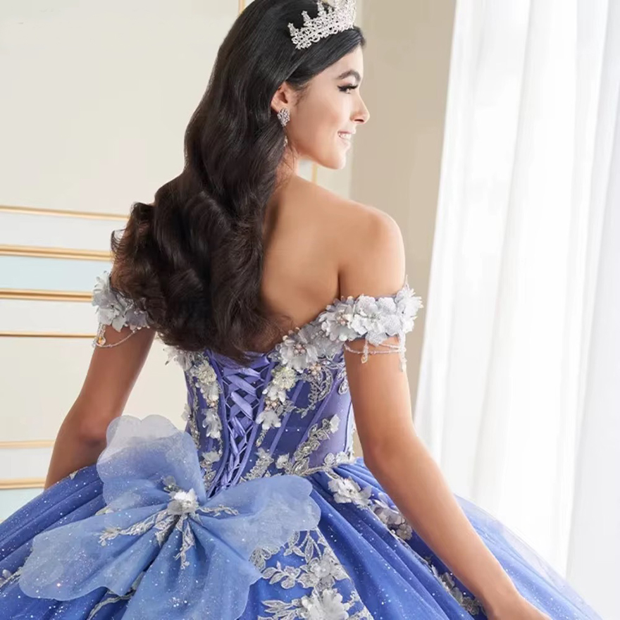 Customized Pink Quinceanera Dress Ball Gown Lace Applique Beading Bow Mexican Corset Sweet 16 Vestidos De 15 Anos