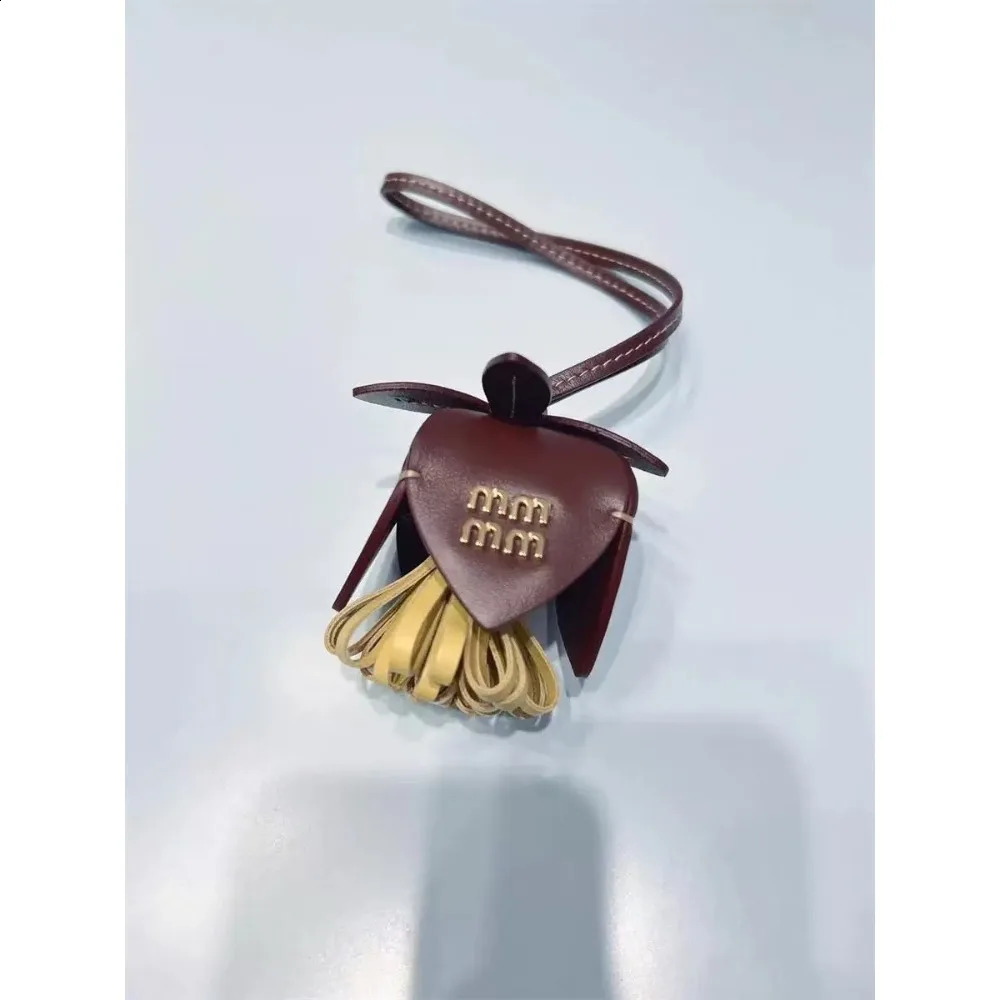 Ladies cowhide flower bag pendant hanging rope bag hanging real leather bag accessories M home hanging decoration250114