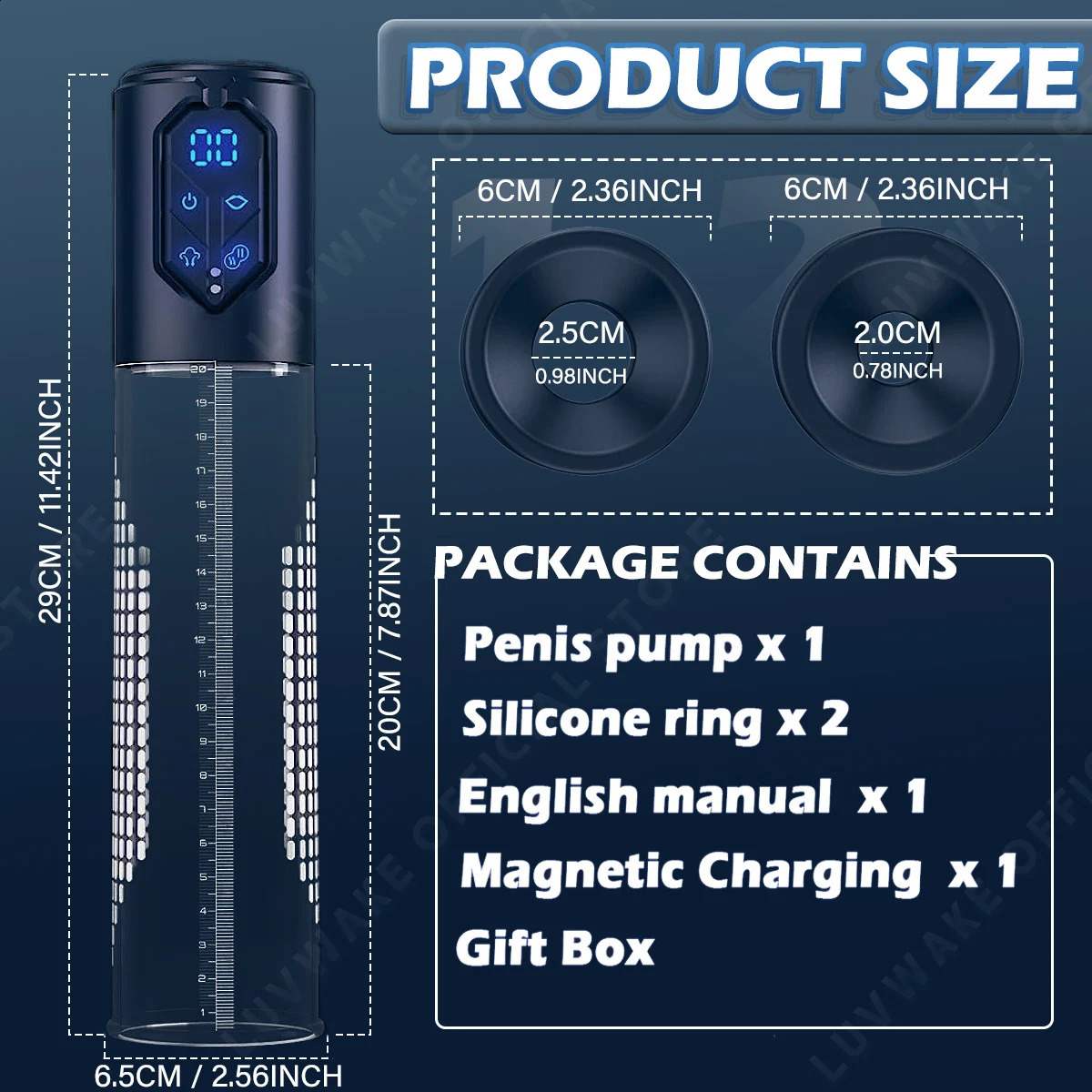 IPX7 Waterproof Electric Penis Pump for Enlargement Man Vacuum Extend 4 Suction Levels 2 Silicone Sleeves 250121