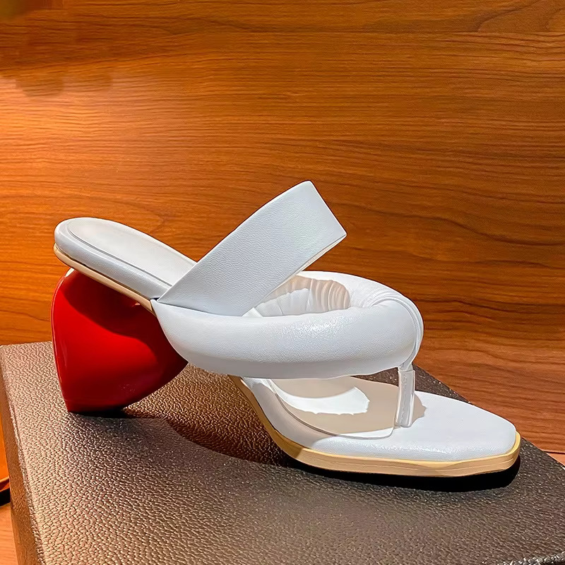 PRXDONG Women's New Fashion High Heels Dress Party Casual Female Sandals Summer Shoes Flip Ps Black Pink White Pumps