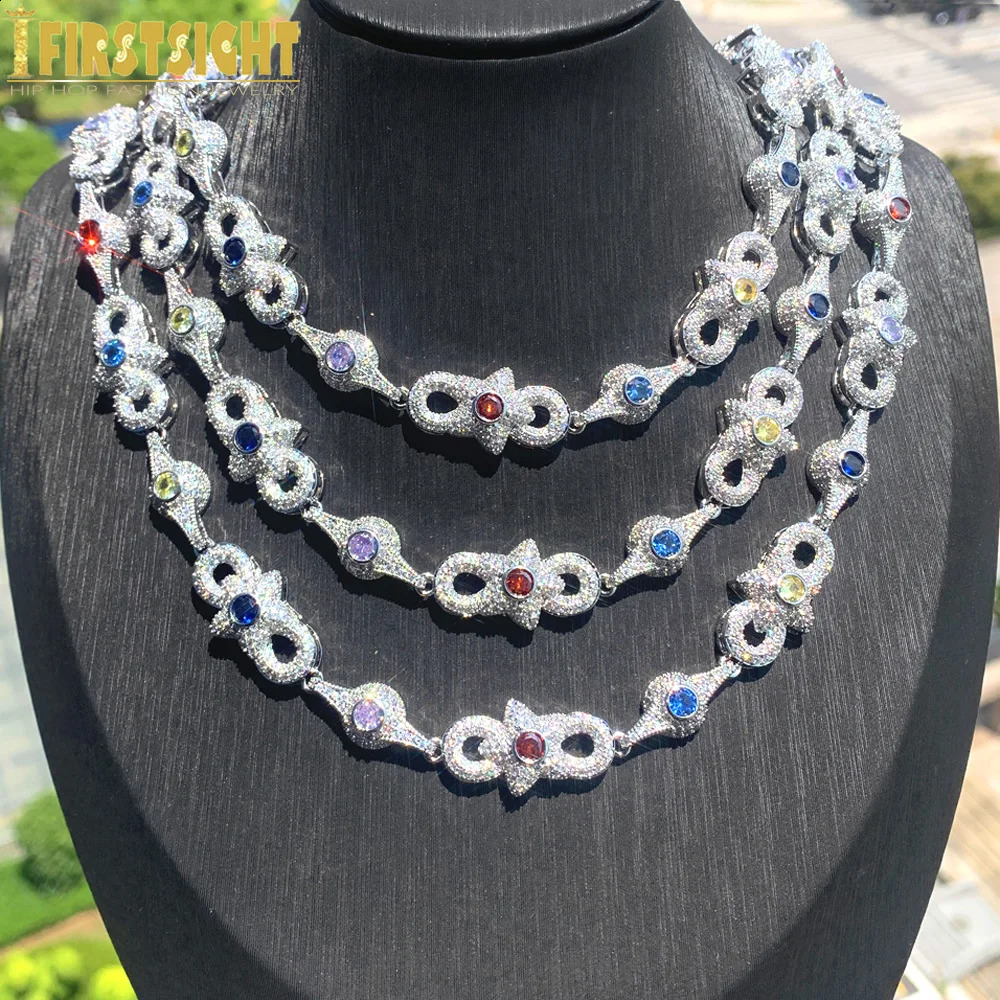 Iced Out Star Eye Pendant 11MM Cuban Link Chain Necklace Cubic Zirconia Infinity Charm Women Men Hip Hop Fashion Jewelry 250115