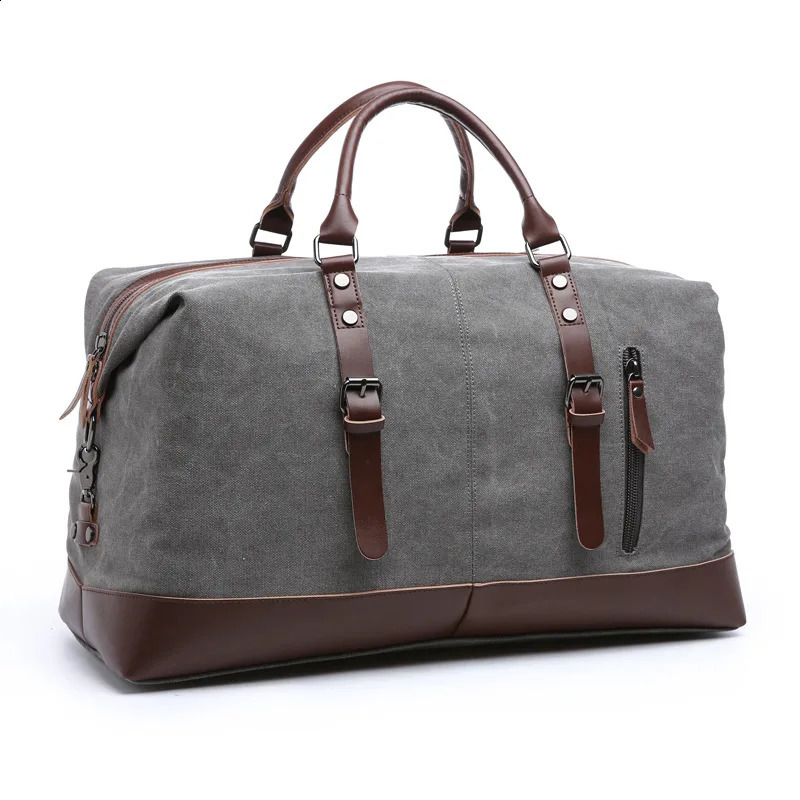 Original Canvas Leather Men Travel Bags Carry on Luggage Bags Men Duffel Bags Travel Tote Large Weekend Bag Overnight 250117