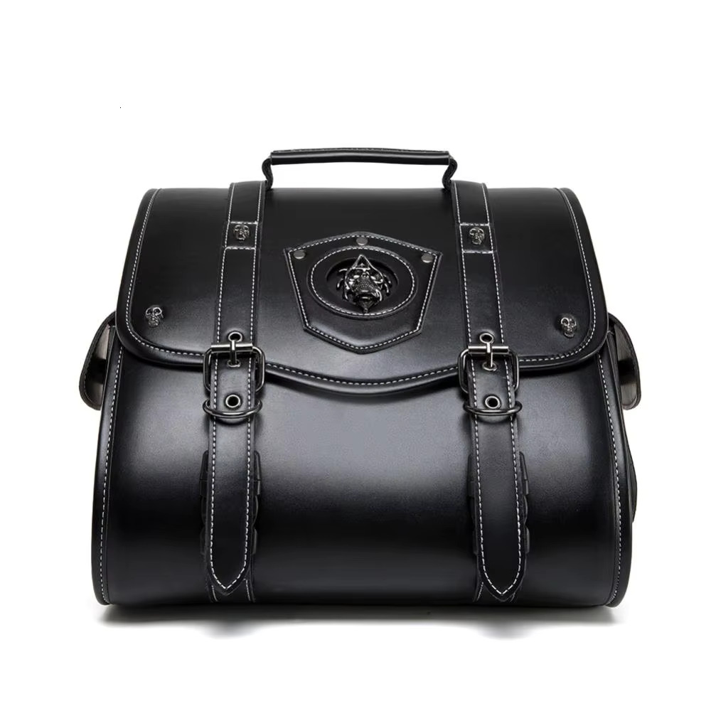 Steampunk Accessories Medieval Locomotive Retro Motorcycle Bag Black Skull Monster Pattern Knight Side Box Punk Style