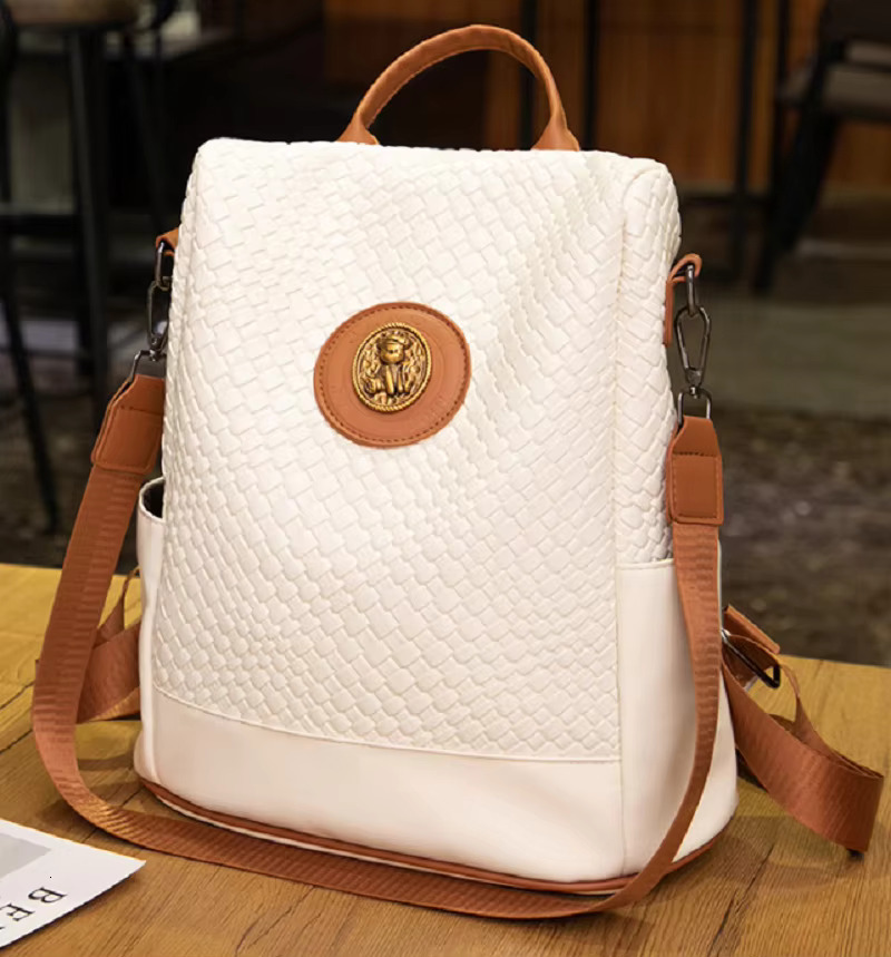 New Women's Large Capacity Anti Theft Travel Backpacks High Quality Soft Leather Fashion Shoulder Bags Totes Casual Backpack