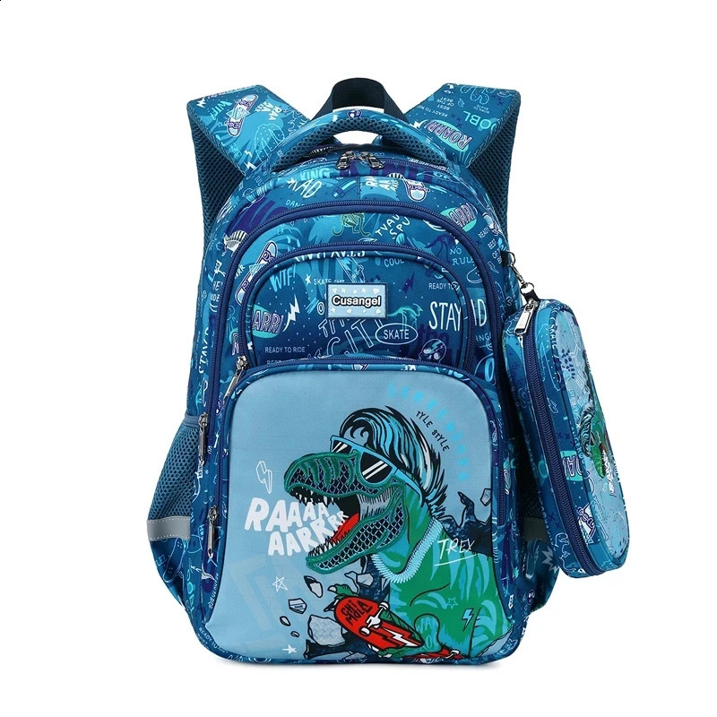 Boy Schoolbag Dinosaur Backpack Set with Lunch Box Pencil Case Girl School Bag for Kids Elementary Preschool Cartoon Schoolbag 250121