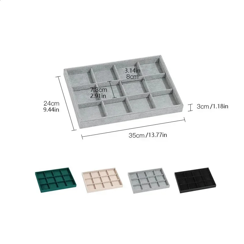 Velvet Jewelry Tray Bracelet Display Plate 12 Grid Bracelet Storage Plate Jewelry Display Plate 250117