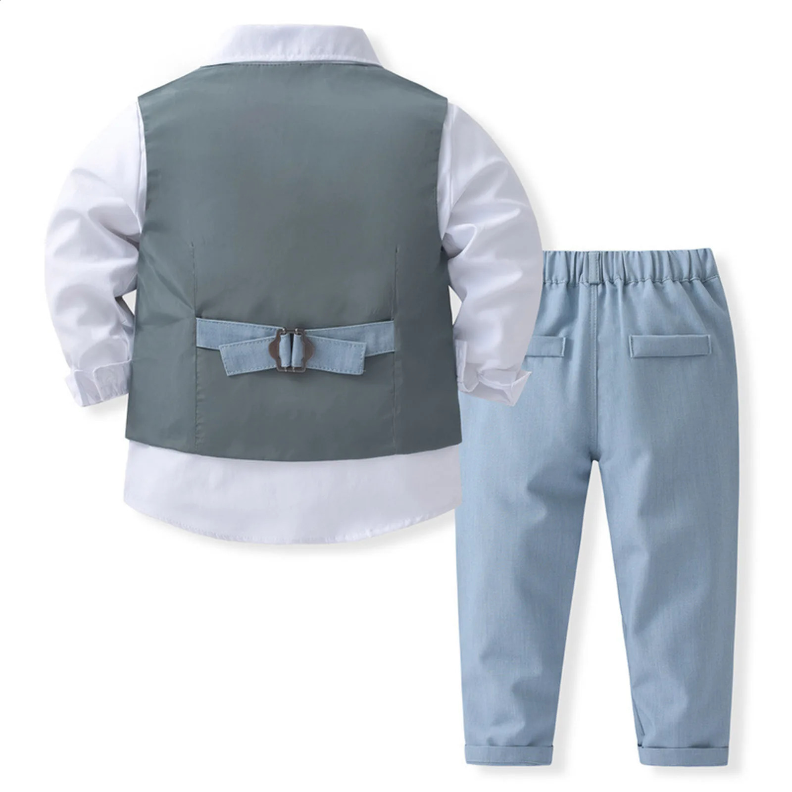 Boys Suits Gentleman Tuxedo Bow Tie Shirt Suit Vest Pants 4 Pcs Chic Toddler Baby Clothes Gentleman Outfit for Baptism Birthday 250120