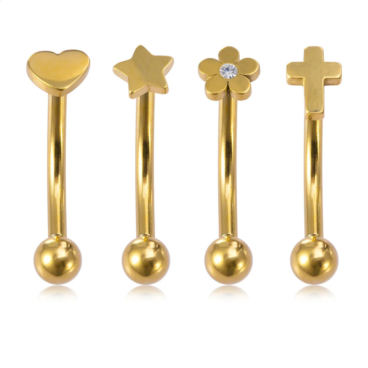 16G Eyebrow Piercing Curved Barbell Banana Ring Snug Daith Helix Belly Labret Stud Earrings Cartilage Tragus Jewelry 250110