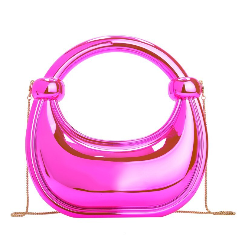 new style Double Knot Bent Moon Gold And Silver Ornament Home Decoration Handbag Makeup Acrylic Bag