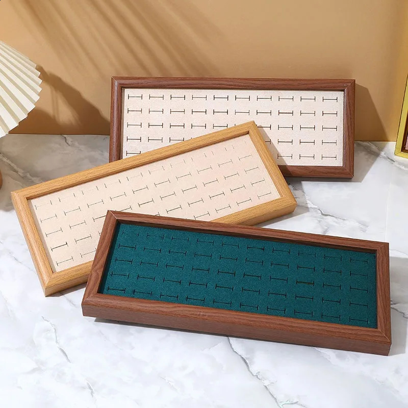1pc Fashion Velvet 50 Slots Ring Display Tray Large Capacity Rings Earrings Cufflink Jewelry Storage Trays Holder Showcase Props 250117