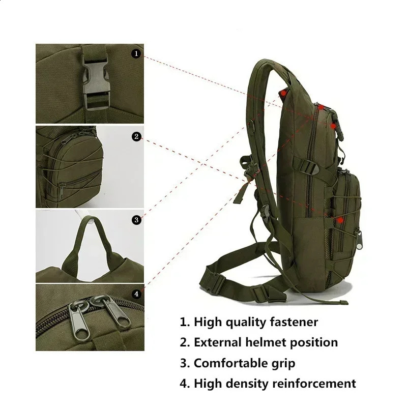 15L Outdoor Molle Backpack Men Bicycle Backpacks Sports Cycling Climbing Hiking Camping Bag Hydration Pack Bags 250121