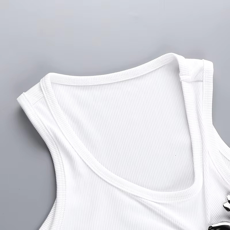 Europe And United States Wind Pinch Personality Shrinkable Vest 2024 Summer New Net Red With All The Top