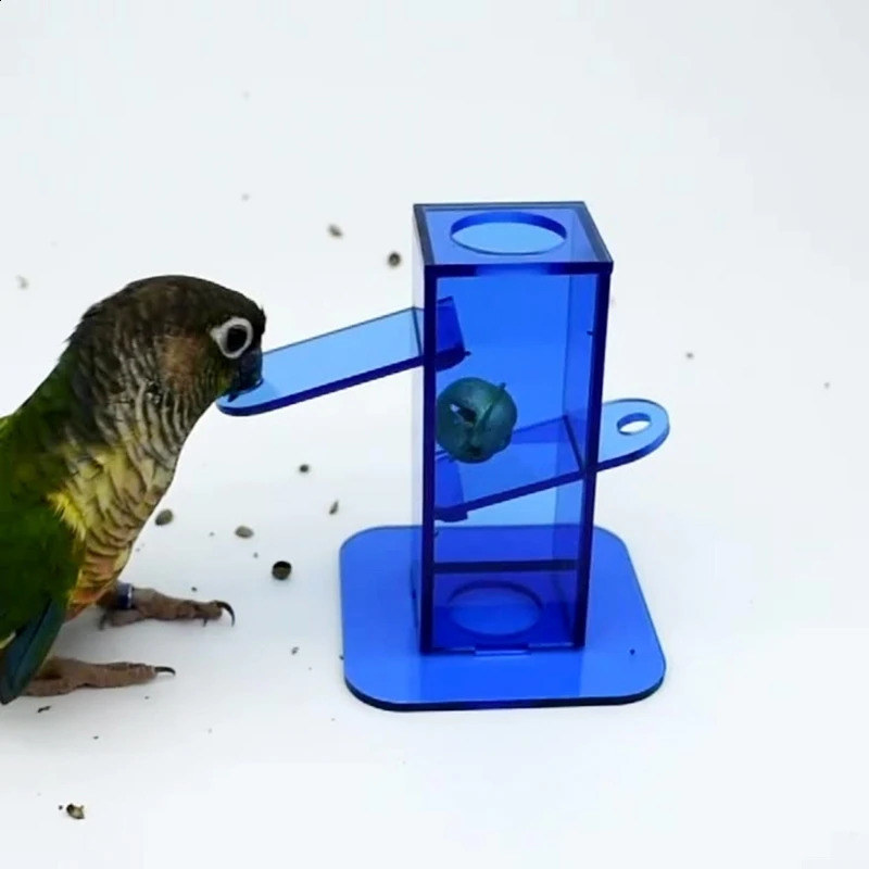 Parrot Foraging Toy for Bird Intelligence Growth Clear Acrylic Box with Metal Strengthen Relationship with Birds 250121