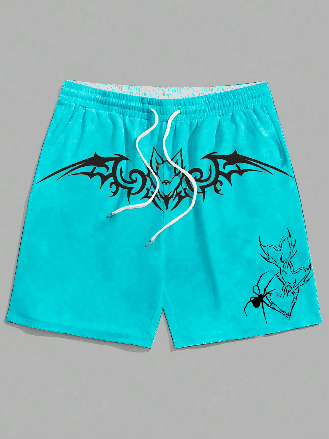 New Men's Summer Loose Casual Home 3D Printed Sporty Three Headed Wolf Print Haruku Hawaii Beach Shorts