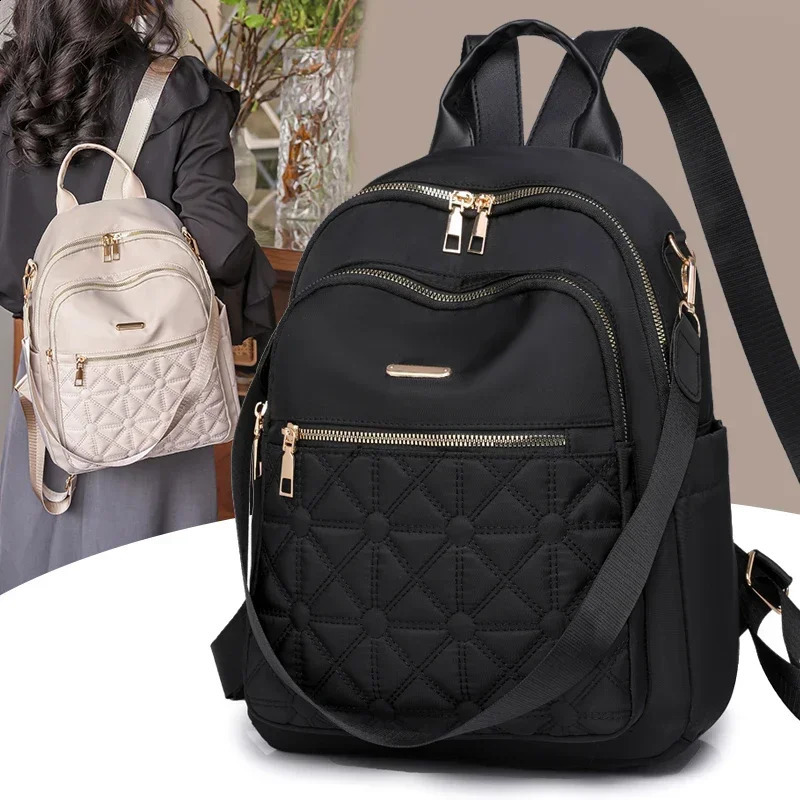 Selling High-quality Zippered Nylon Urban Fashion Large Capacity Womens Backpack Minimalist Casual Style Student Backpack 250122