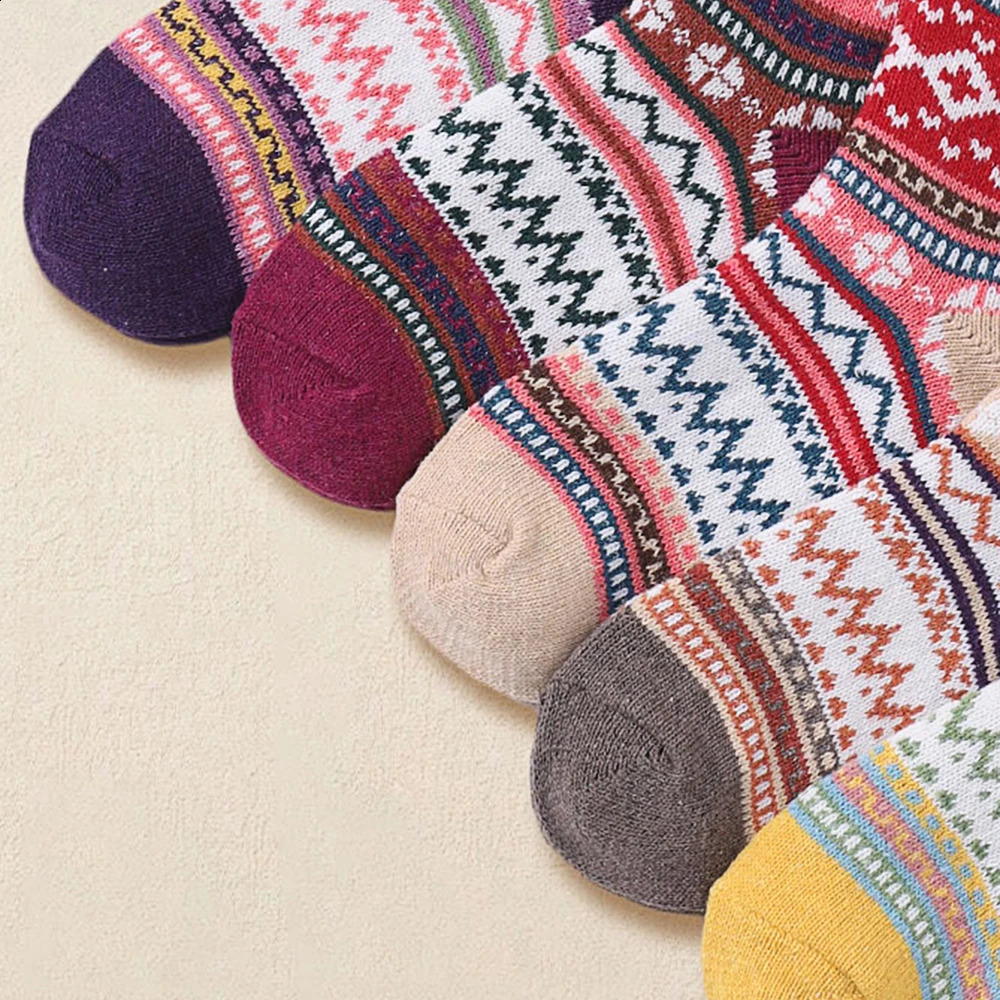 5 Pairs Wool Crew Socks Ultra Soft Thick And Warm For Ultimate Comfort Casual Knit Comfy Vintage Fashion Dress Socks 250121
