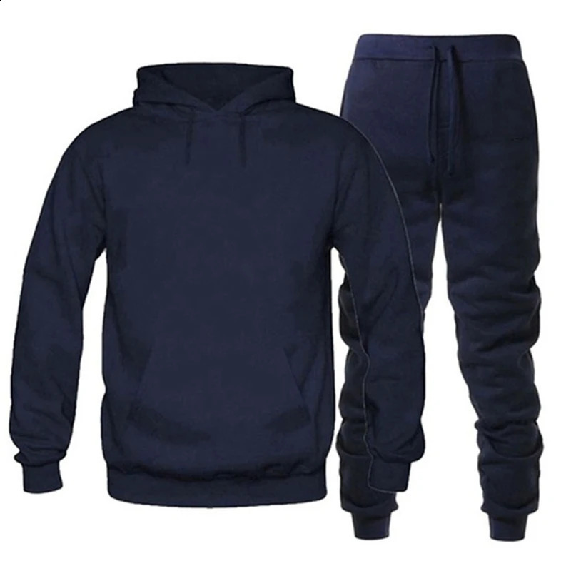 Spring Mens Tracksuits Sport Basic Outfit Long Drawstring Baggy Pant Fall Solid Jogging Male Pullovers Grunge Hoodie Street Set 250117