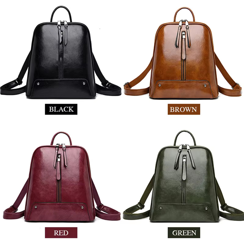 Women Leather Fashion Backpack Purse Female Travel Shoulder Bag Large Capacity School Bags For Teenage Girl Sac A Dos