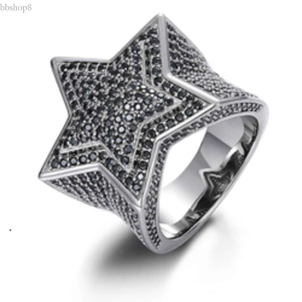 VVS Moissanite Dia Star Ring With GRA CertificateHiphop Men Women Fine Jewelry Iced Out Gold Plated Sterg Sier