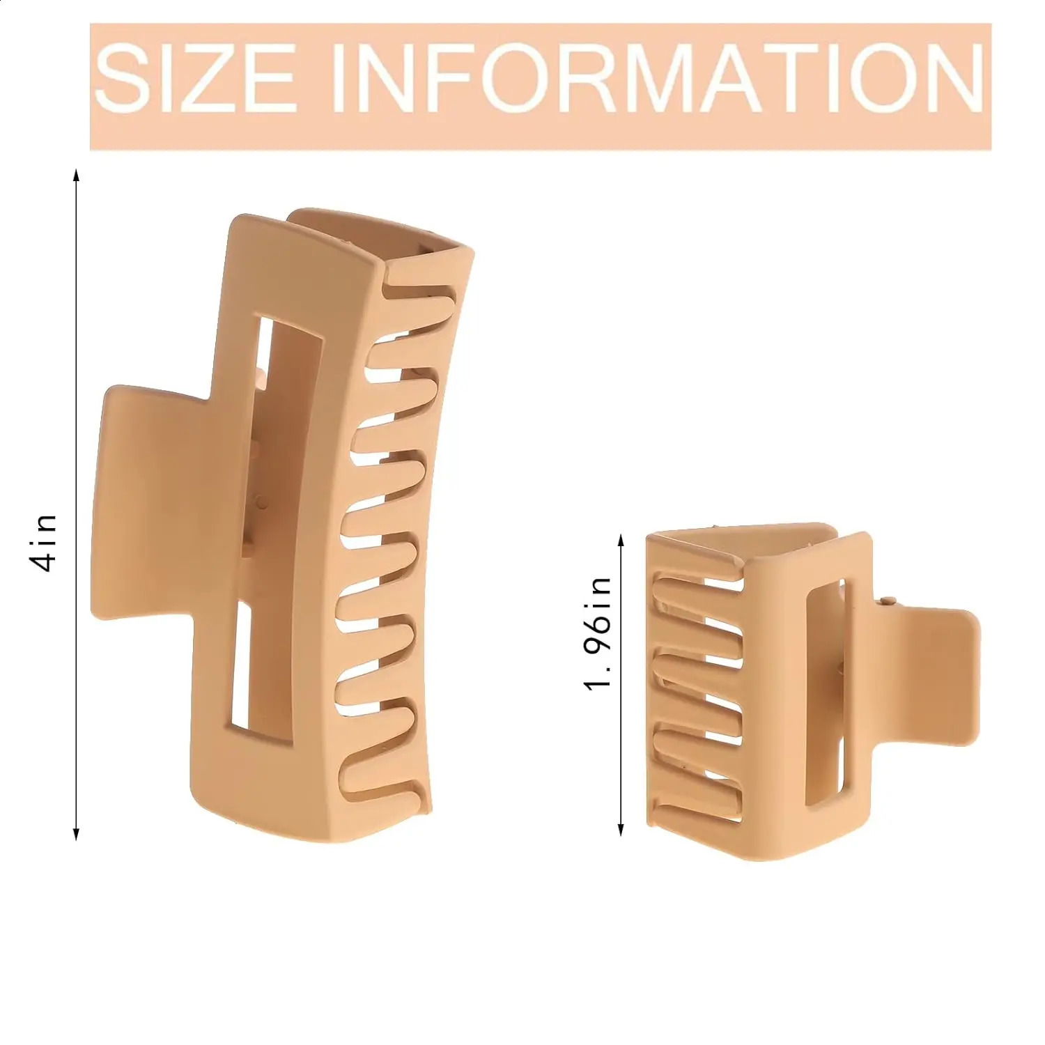 12-Pack Square Claw Clips Large And Small Unisex Rectangular Non-Slip Matte Large Hair Clips For Women 250120
